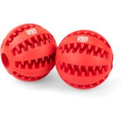 Wholesale - 2pk RED RUBBER DENTAL BALL PET TOY C/P 50, UPC: 044021380451